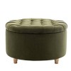Large Round Tufted Storage Ottoman with Lift Off Lid - WOVENBYRD - 2 of 4
