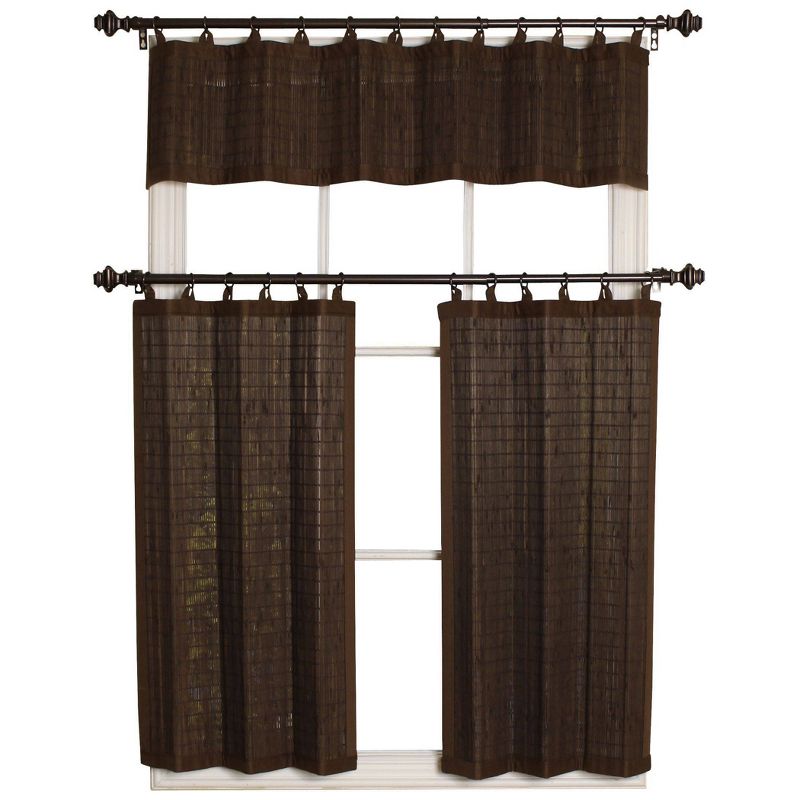 2pk 24"x36" Light Filtering Rayon From Bamboo Window Curtain Tiers - Versailles, 3 of 7