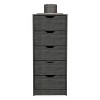 ORRD Narrow 5-Drawer Dresser, Smokey Oak Slim Storage Chest 42" High for Small Spaces | Bedroom Clothing Organizer - 3 of 4