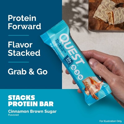 Quest Nutrition Cinnamon Brown Sugar Stacks Protein Bars - 20g Protein - 28.32oz/12ct: Chewy, Ready to Eat