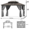 13' x 10' Hardtop Gazebo with Double Roof, Gazebo Heavy Duty Aluminum Frame Patio Gazebo with Netting, All-Weather Protection Metal Canopy for Patio - 3 of 4