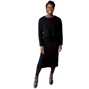 Of an Origin - Long Sleeve 2-Piece Organic Cotton Nursing & Maternity Stretch Rib Knit Dress Set - 1 of 4