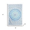 HomeRoots 80" X 56" Blue And White Mandala Cotton Hanging Tapestry - 3 of 4