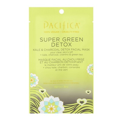 Pacifica Super Green Detox Kale and Charcoal Face Mask - 0.67 fl oz