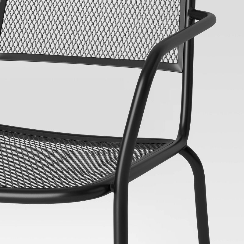 Metal Mesh Outdoor Patio Dining Chair Stacking Chair Black - Room Essentials&#8482;, 6 of 9