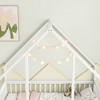 Okak Modern Wood Floor Bed Twin/Full Size House-Shaped Bed Frame with Fence Guardrails for Toddlers/Kids Bedroom - 3 of 4