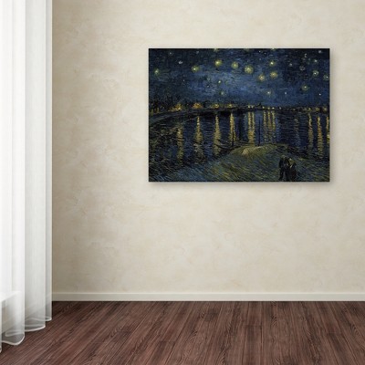 Vincent Van Gogh Starry Night Landscape Canvas Print, 15" x 20"