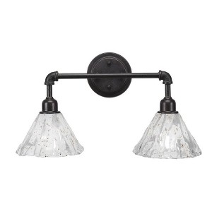 Toltec Lighting Vintage 2 - Light Vanity in  Dark Granite with 7" Italian Ice Shade - 1 of 1