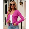 Womens Lightweight Knit Cardigan V Neck Long Sleeve Front Button Down Elegant Shrugs - 3 of 4