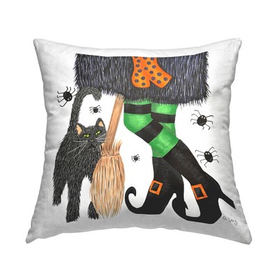 Stupell Industries Halloween Witch & Black Cat Festive