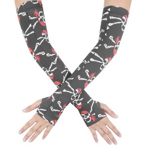 INSPIRE CHIC Women's Sun Protection Cooling Arm Stretch Sleeves Gloves with Thumb Hole 1Pair - 1 of 4