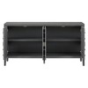 Hostack Retro Sideboard with Circular Groove Design, Round Metal Door Handle for Entrance and Living Room, Gray - 3 of 4