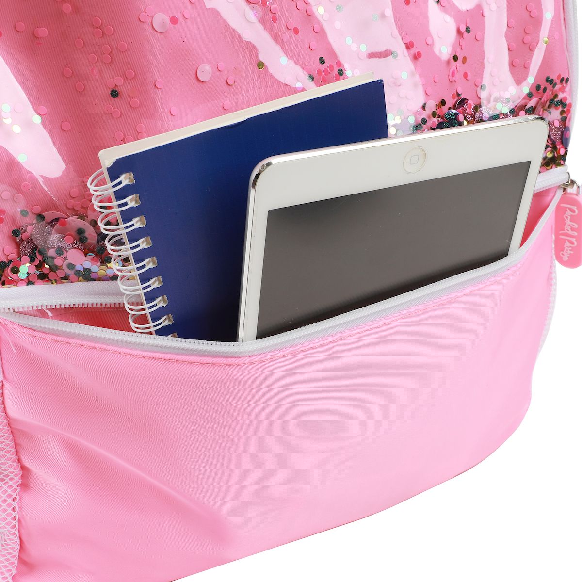 Packed Party Pink Confetti Filled Pink 17" Adult Backpack With Matching Insulated Lunchbox - thumbnail 6