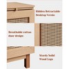 Rattan Nightstand, Extension Tray & Wood Legs, for Bedroom, Living Room and Small Spaces, Natural - 3 of 4