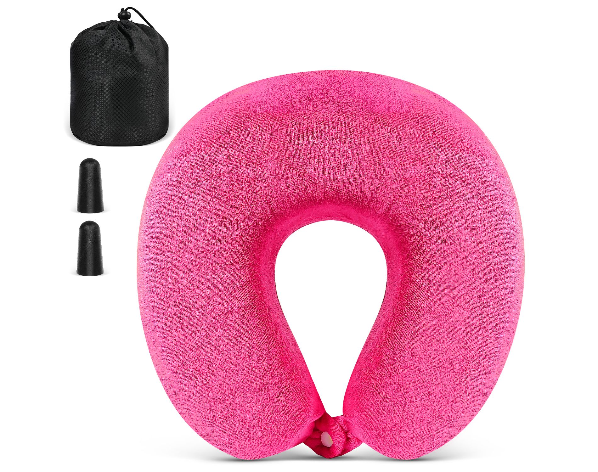Fosmon Neck Pillows for Travel Pillow Kids, Small Travel Neck Pillow Airplane, Foldable Memory Foam Neck Pillow for Car Travel Sleeping With Ear Plug
