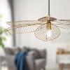 River of Goods Nellie 35" Antique Brass Cut-Out Leaf Shaped Pendant Light: UL Listed, Metal Dome - 3 of 4