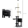 VisioGear 96In Adjustable Height Floor-To-Ceiling Cat Tree with Carpet Platforms, Condo & Rope Scratching Areas, Dark Grey, 21.5"*17.75"*96.5" - 3 of 4