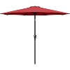 Gulches Simple Deluxe 9ft Outdoor Market Table Patio Umbrella with Button Tilt, Crank and 8 Sturdy Ribs for Garden, Red - 2 of 4