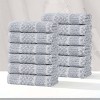 Viscose Cotton Blend Medium Weight Soft Textured Checkered and Ribbed Towel Set by Blue Nile Mills - 2 of 4