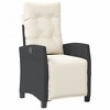 vidaXL 5 Piece Patio Dining Set with Cushions Black Poly Rattan - 31.5" Table Length Sharp Leg 4 Items - 3 of 4