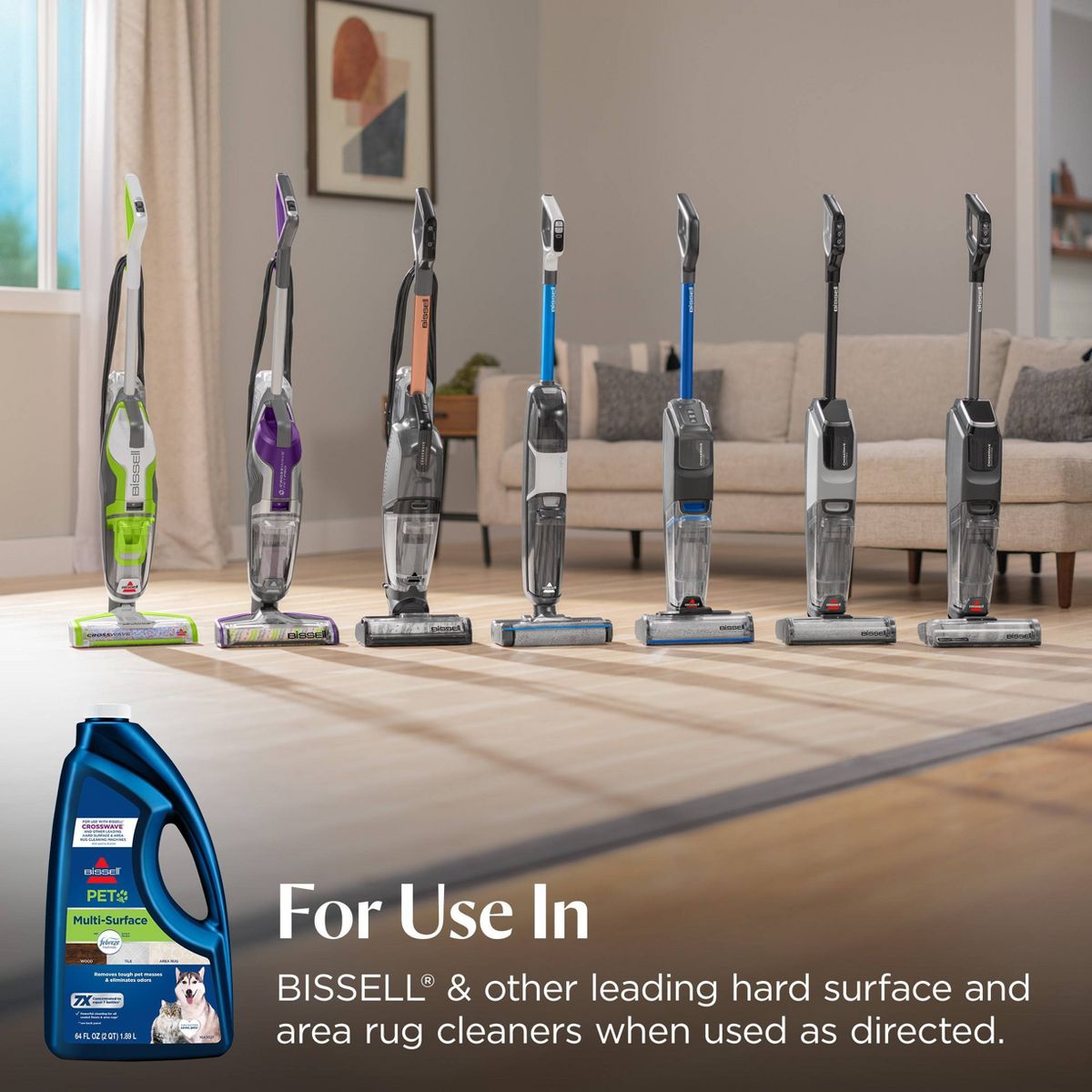 BISSELL 64oz. CrossWave & SpinWave Multi-Surface Pet Floor Cleaning Formula - 22951: Liquid Cleaner for Rugs & Floors - thumbnail 5