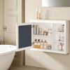 Mshliw 36" x 28" Wall Mounted Medicine Cabinet with Mirror, Modern Bathroom Storage Cabinet with Adjustable Shelf & Concealed Storage - 2 of 4