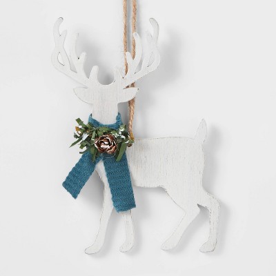 Wooden Winter Deer Christmas Tree Ornament - Wondershop™