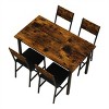 ELJGET 5-Piece Dining Table Set with 4 Chairs, MDF Tabletop with Metal Frame for Small Space, Compact Dinette, Breakfast Nook - 3 of 4