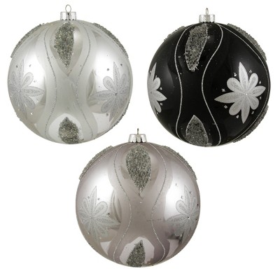 black silver christmas ornaments