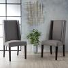 Coolbibila Modern Fabric Upholstered Wingback Dining Chairs Set Of 2,Wooden Leg High Back Padded Dining Chair,Kitchen Dining Room Side Chair - 2 of 4
