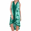 LA LEELA Women's Beach Wrap Bikini Swimwear Cover up Skirt Bathing suit Summer Wraps Sarong Swimsuits for Women One Size Green, Abstract - 2 of 4