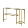 Carolina Living Rayna Console Table with Shelves Gold - 3 of 4