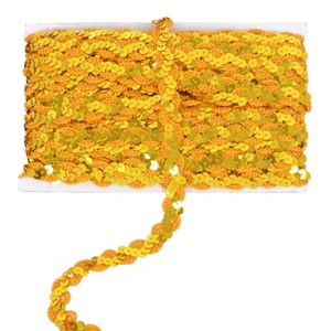 Sequin Braid Trim, 0.6 Inch Wave Sequin Strip, Glitter Metallic Paillette Sequin Ribbon, Sewing DIY Bling Fabric, 27 Yards - 1 of 4