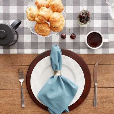 Smoke Blue Cotton Napkin Set of 6, 20x20 Inches