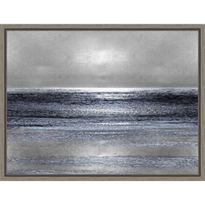 Amanti Art Silver Seascape III by Michelle Matthews Framed Canvas Wall Art - 1 of 4