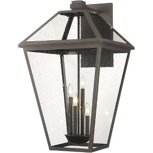 Talbot Outdoor Pendant Light - Black Steel, 4 Bulbs, Dimmable, Wet Rated, 19.5" x 33" - 1 of 4