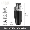 Oggi 26oz Classic Cocktail Shaker Stainless Steel and Black: Hand Wash, Multicolored, 11" Height, 5" Width, 0.94 lbs - 2 of 4