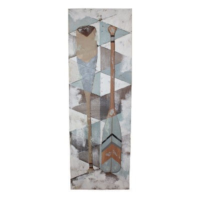 Beachcombers Gray/Blue Oar Oil Painting