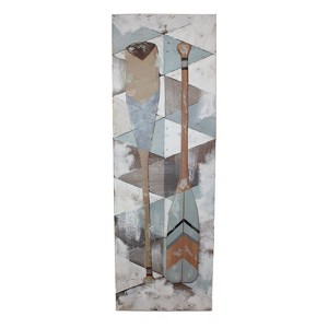 Beachcombers Gray/Blue Oar Oil Painting Decor - 1 of 2