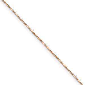 Black Bow Jewelry 0.7mm, 14k Rose Gold, Box Chain Necklace - 1 of 4