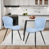 CLIHOME 2 Pieces Armless Dining Chairs, Modern Leather Upholstered Chairs with Comfy Backrest and Sturdy Metal Legs 20" Height - 2 of 4