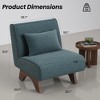 GlasFlength Accent Chairs Leisure and Reading Lounge Armless chair, Suitable for Living Room, Bedroom, Office, Green, 28.7"*34.3"*31.9" - 3 of 4