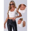 Allegra K Women's Sheer Mesh Scoop Neck Glitter Stars Sleeveless Party Crop Tank Top - 2 of 4