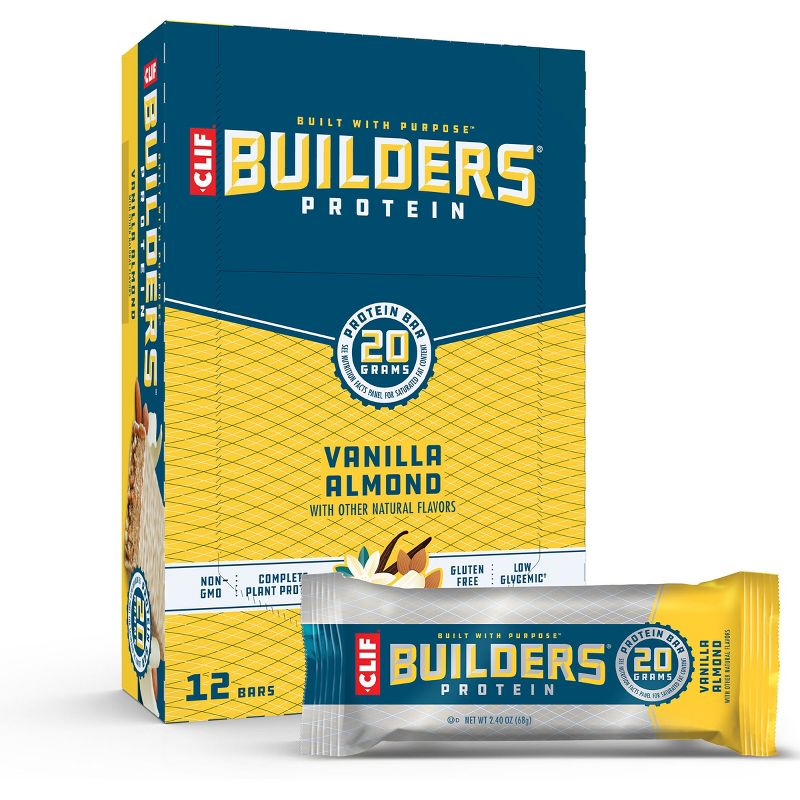 CLIF Bar Builders Protein Bars - Vanilla Almond - 20g Protein - 12ct, 1 of 10