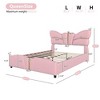CAVINAS Modern Butterfly-Shaped Platform Bed Frame with Upholstered Headboard, PU Leather & Solid Wood Queen Bed Frame with Gold Metal Decor - 2 of 4