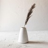 5" Small White Terracotta Tapered Contemporary Elegant Tabletop Bud Vase - 2 of 4