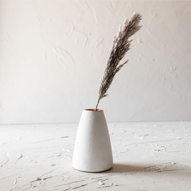 White Terracotta Tapered Bud Vase by Foreside Home & Garden, 2 of 7