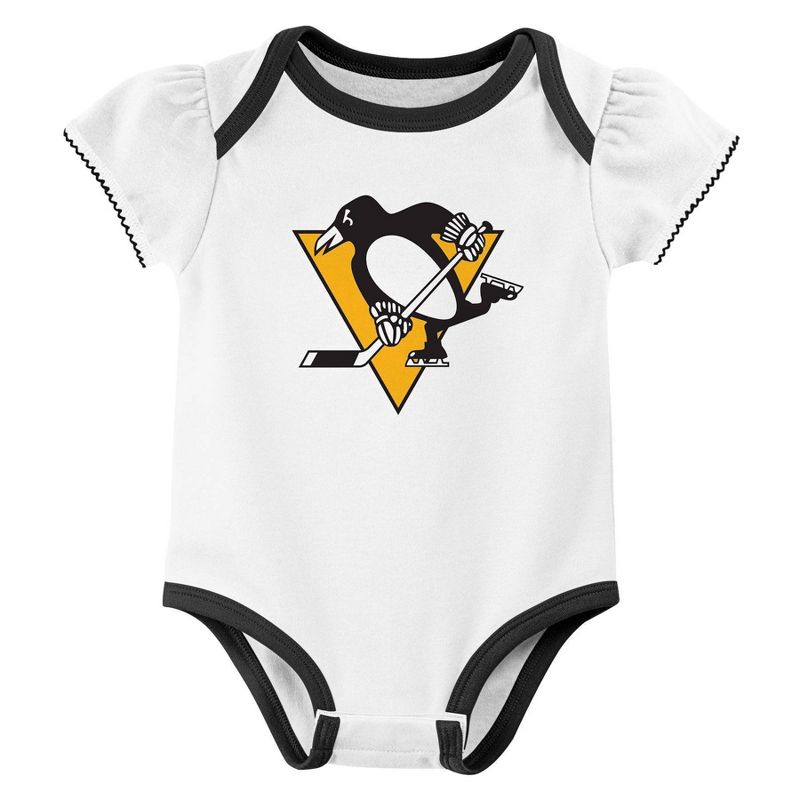 NHL Pittsburgh Penguins Infant Girls&#39; 3pk Bodysuit, 2 of 5