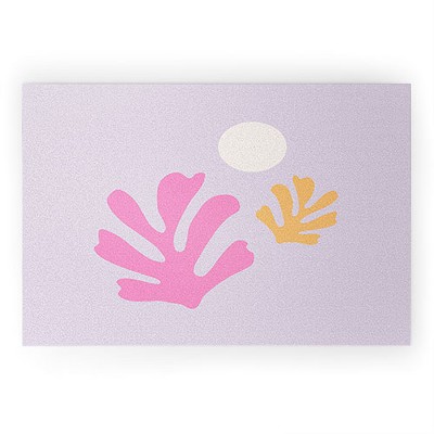 Daily Regina Designs Lavender Abstract Leaves Modern 36" x 24" Welcome Mat - Society6