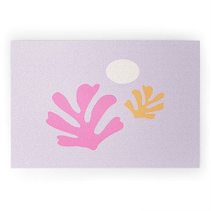 Daily Regina Designs Lavender Abstract Leaves Modern 36" x 24" Welcome Mat - Society6 - 1 of 3